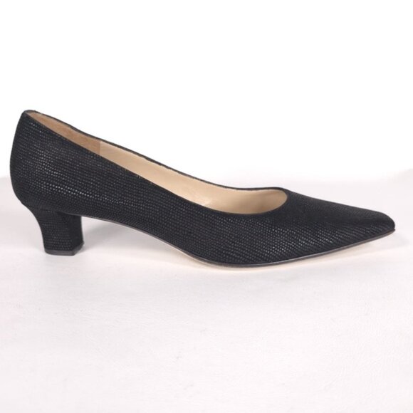BRUNO MAGLI Women’s HANDMADE IN‎ ITALY Textured LEATHER Heels Black Size 8.5 AA - Picture 8 of 14